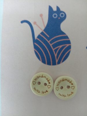 LOT de 10 boutons en bois naturel