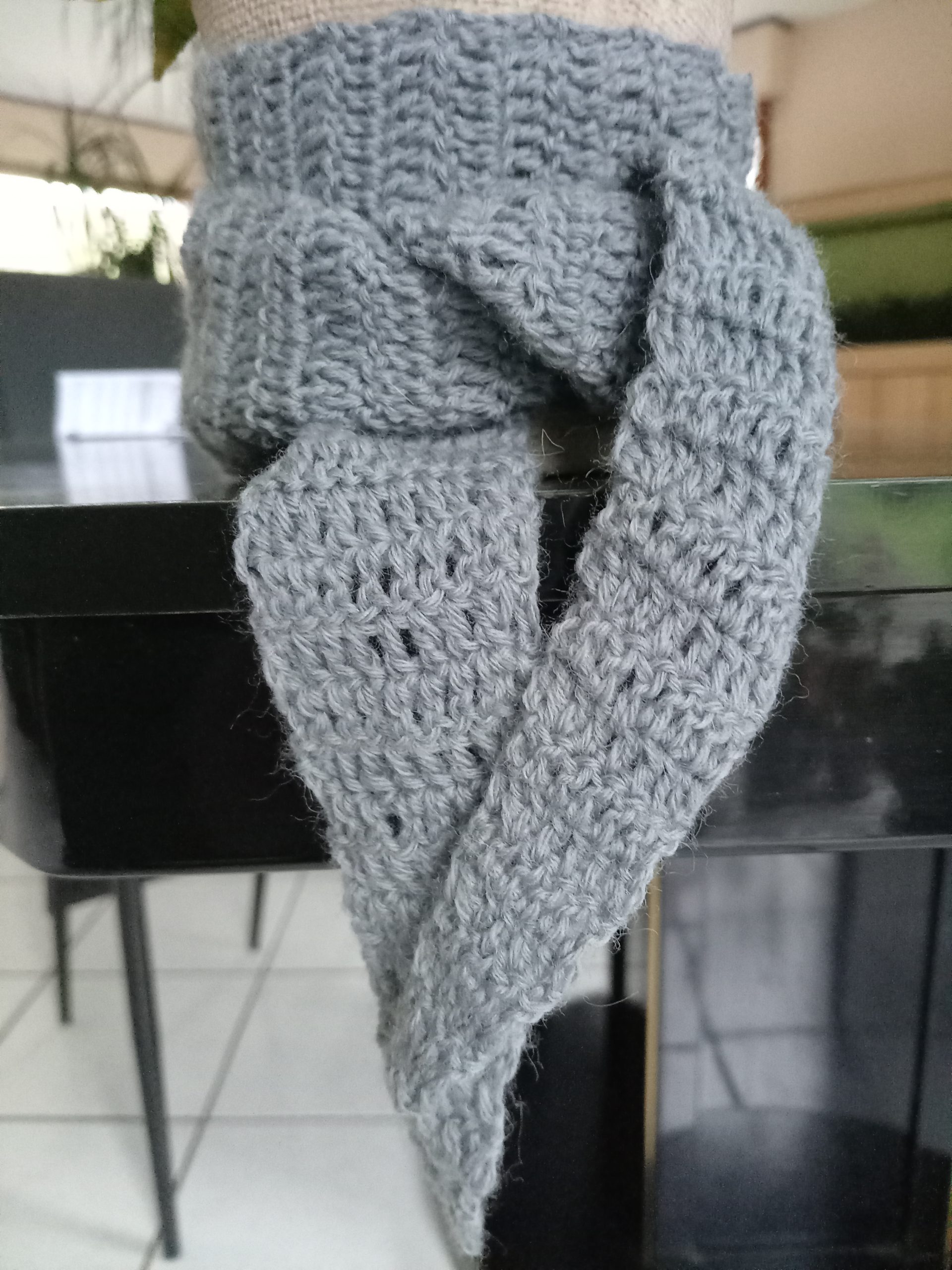 Foulard / mini écharpe grise – Image 2