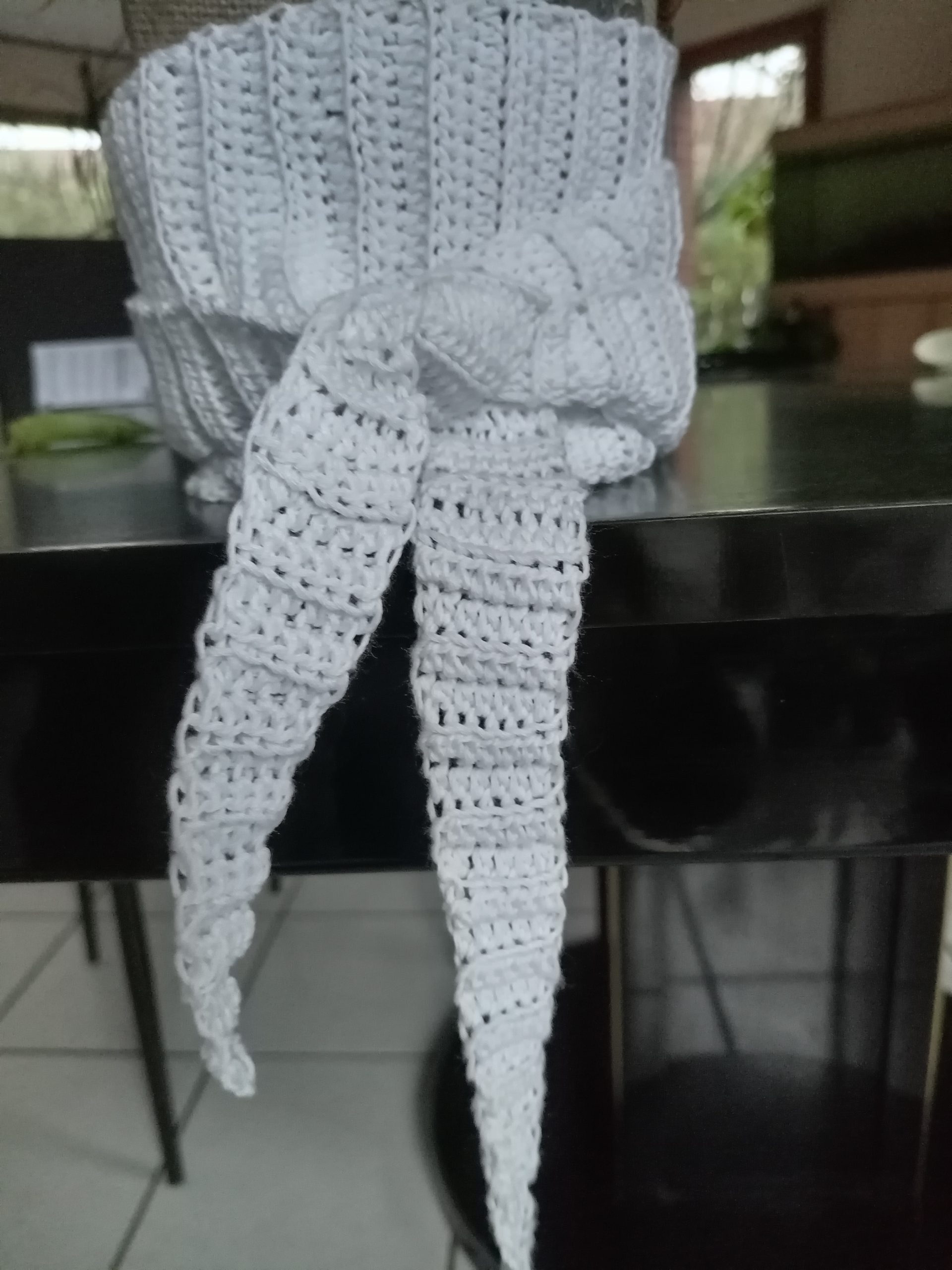 foulard / mini écharpe blanche – Image 2