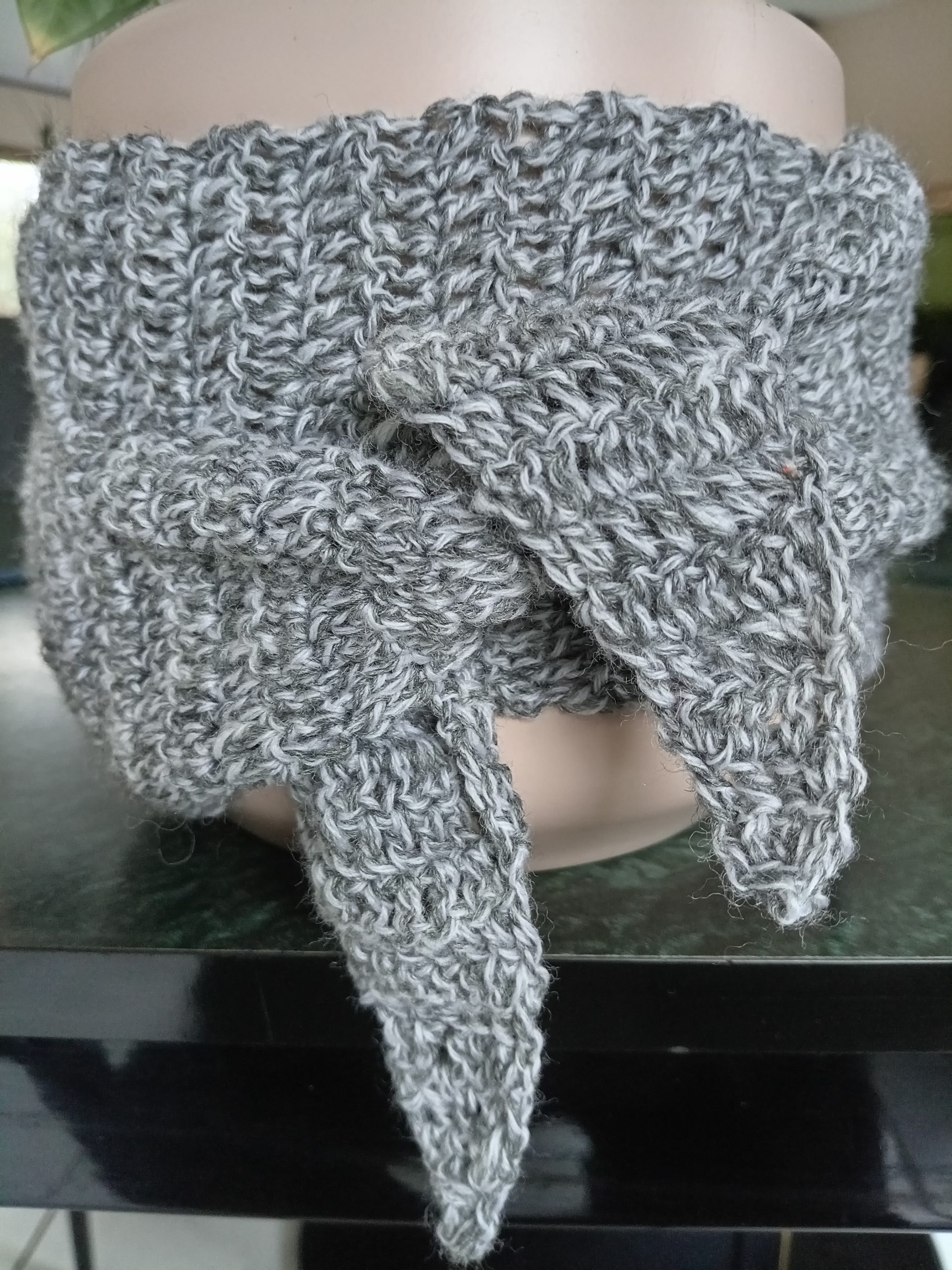 Foulard / mini-écharpe (gris chiné) – Image 3