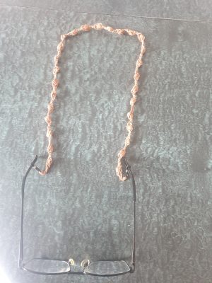 Cordon à lunettes pois marron