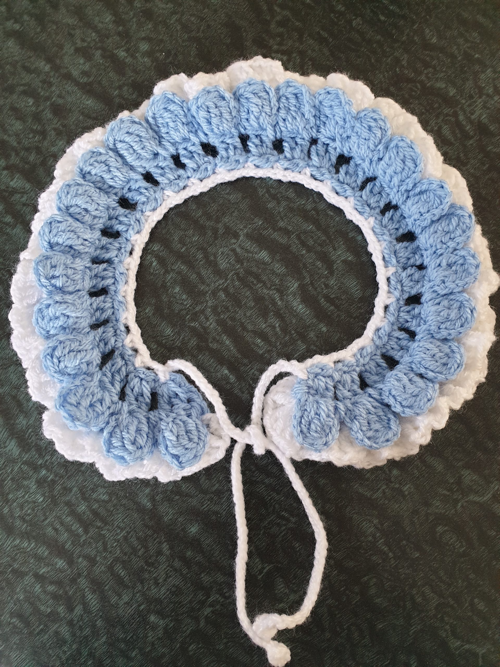 Collerette enfant bleu et blanc