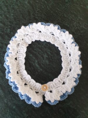Collerette enfant bleu et blanc