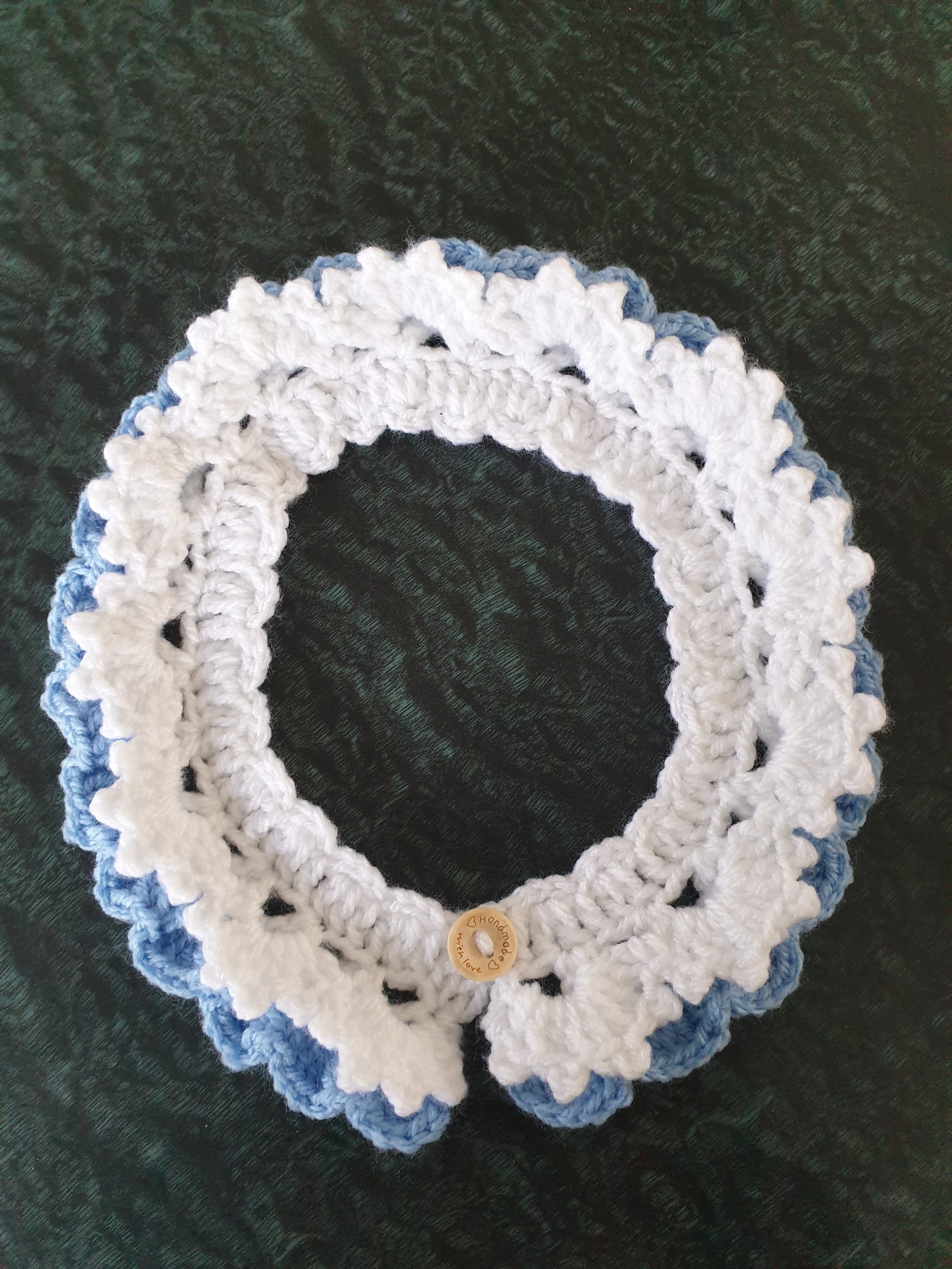 Collerette enfant bleu et blanc